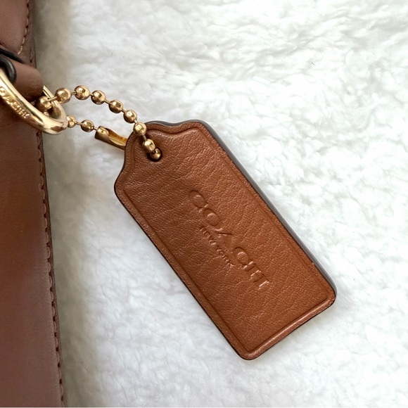 RARE Coach Purse Val Duffle In Signature Canvas With Stripe Brown Shoulder Bag - Picture 3 of 7